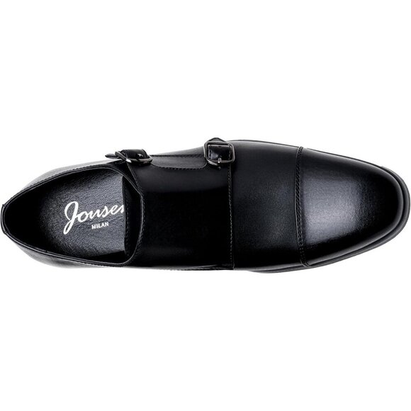 〽️Men\'s Black Jousen Dress Monk Strap Loafers Formal Business Wear Shoes main image 5